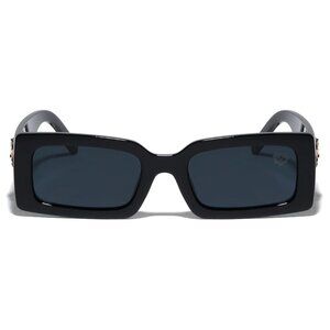 Kleo Virtuoso - Flat Lens Rectangle Side Coin Lion Head Medallion Sunglasses